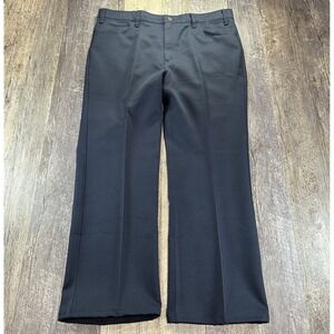 Vintage Levi's USA Navy Blue Dacron Polyester Dress‎ Pants Size 40x30* Creased